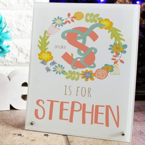 Animal Alphabet 8x10 Glass Sign