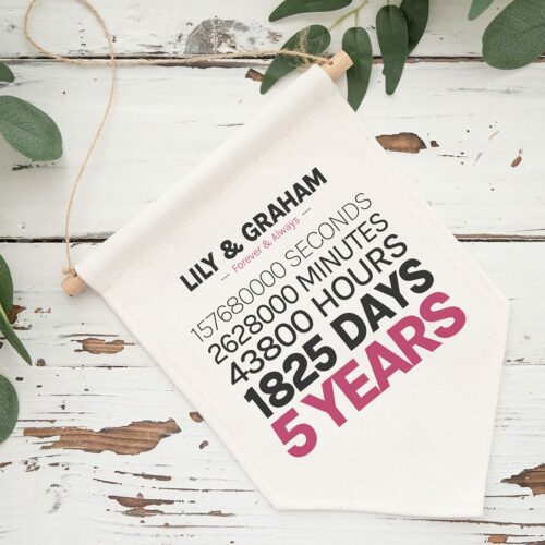 Love In Seconds Pennant Flag