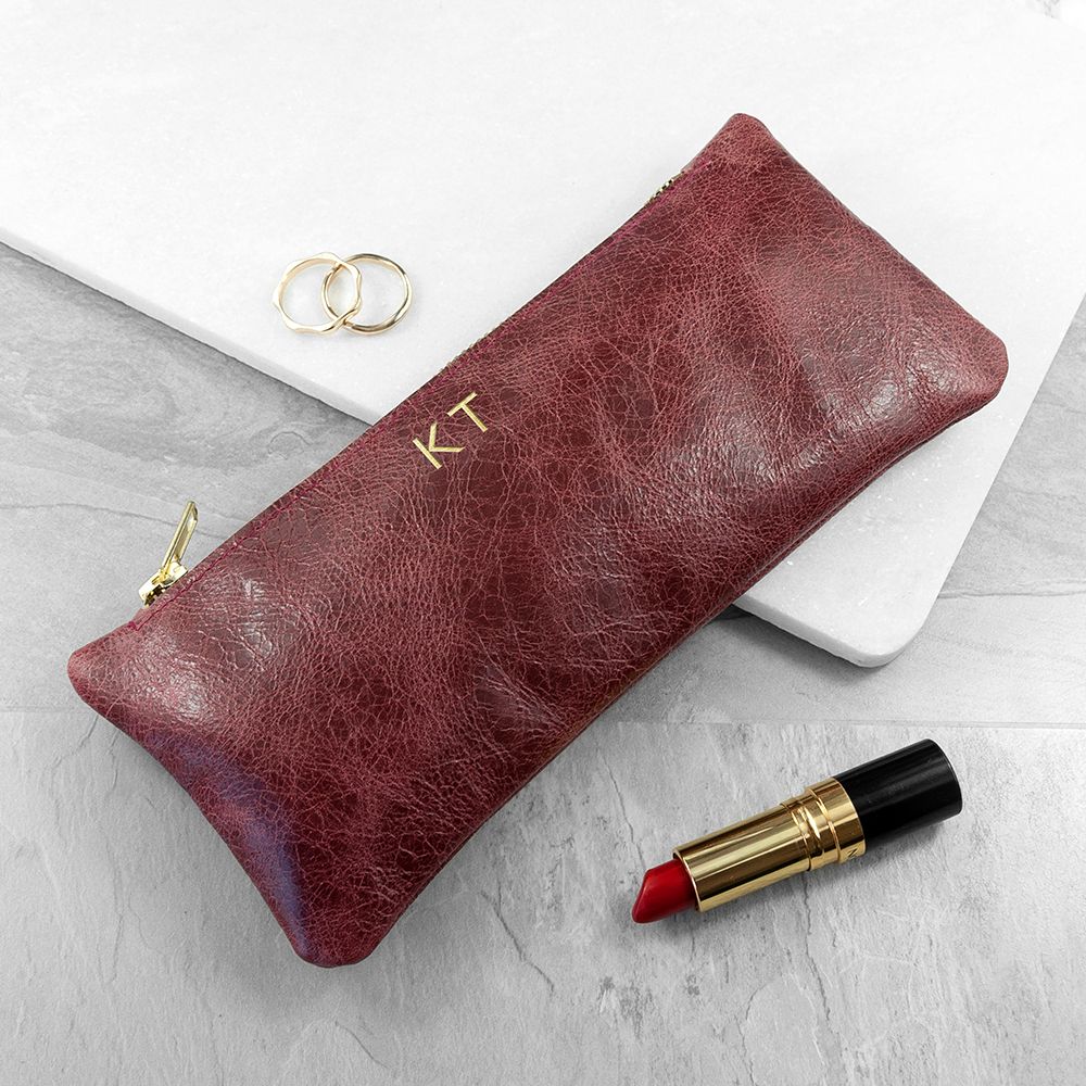 Burgundy leather outlet clutch bag