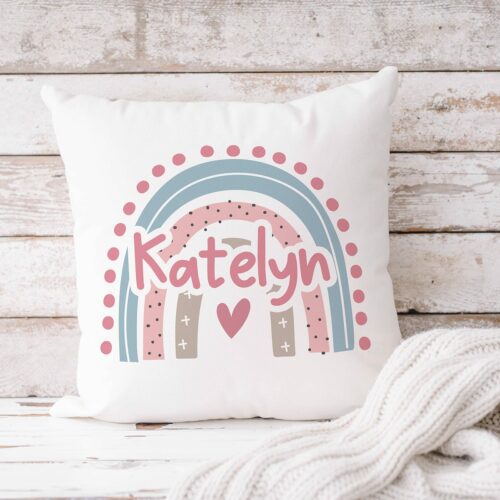 Sweet Rainbow Name Cushion Cover