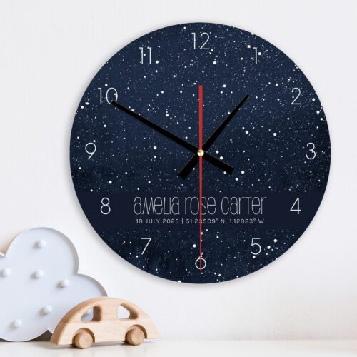 Midnight Modern Star Map Wall Clock