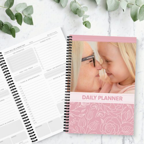 Blush Floral Photo Daily Planner