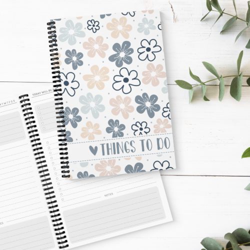 Soft Floral To Do List Book