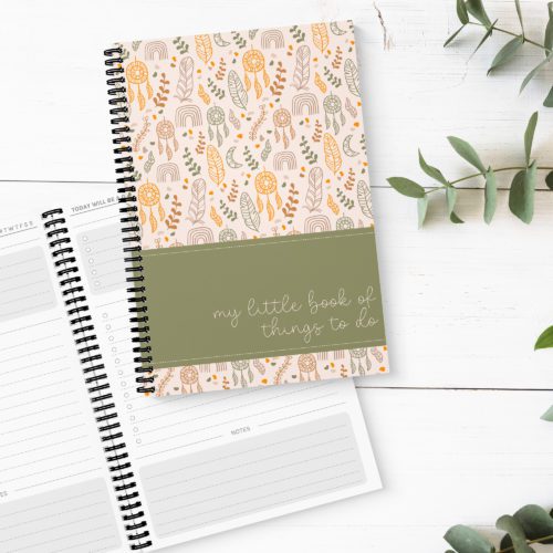 Boho Dreams To Do List Book