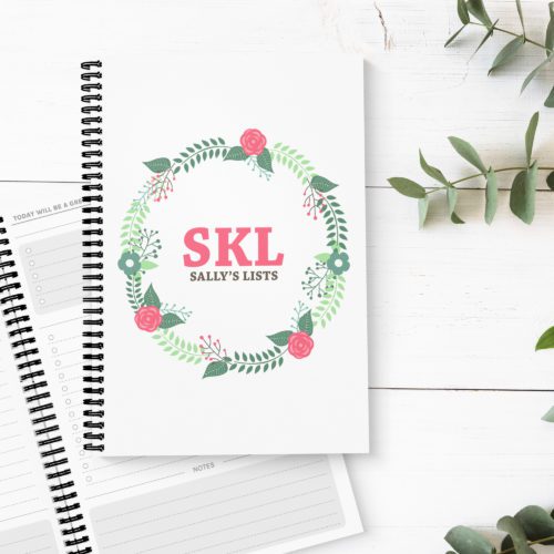 Floral Wreath Initials To Do List Book
