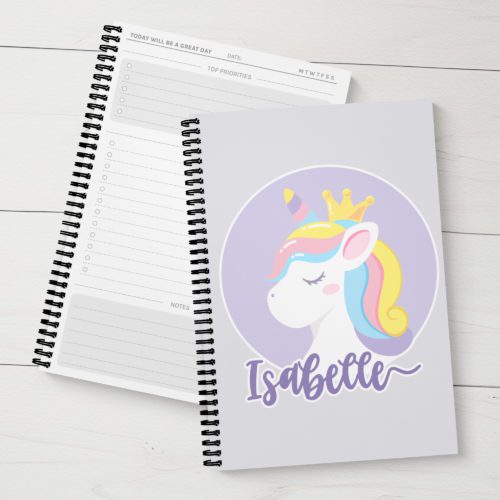 Unicorn Profile Personalised To Do List Book