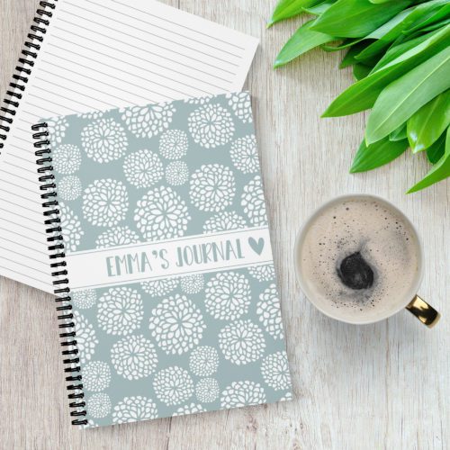 Soft Spring Blue Personalised Notebook