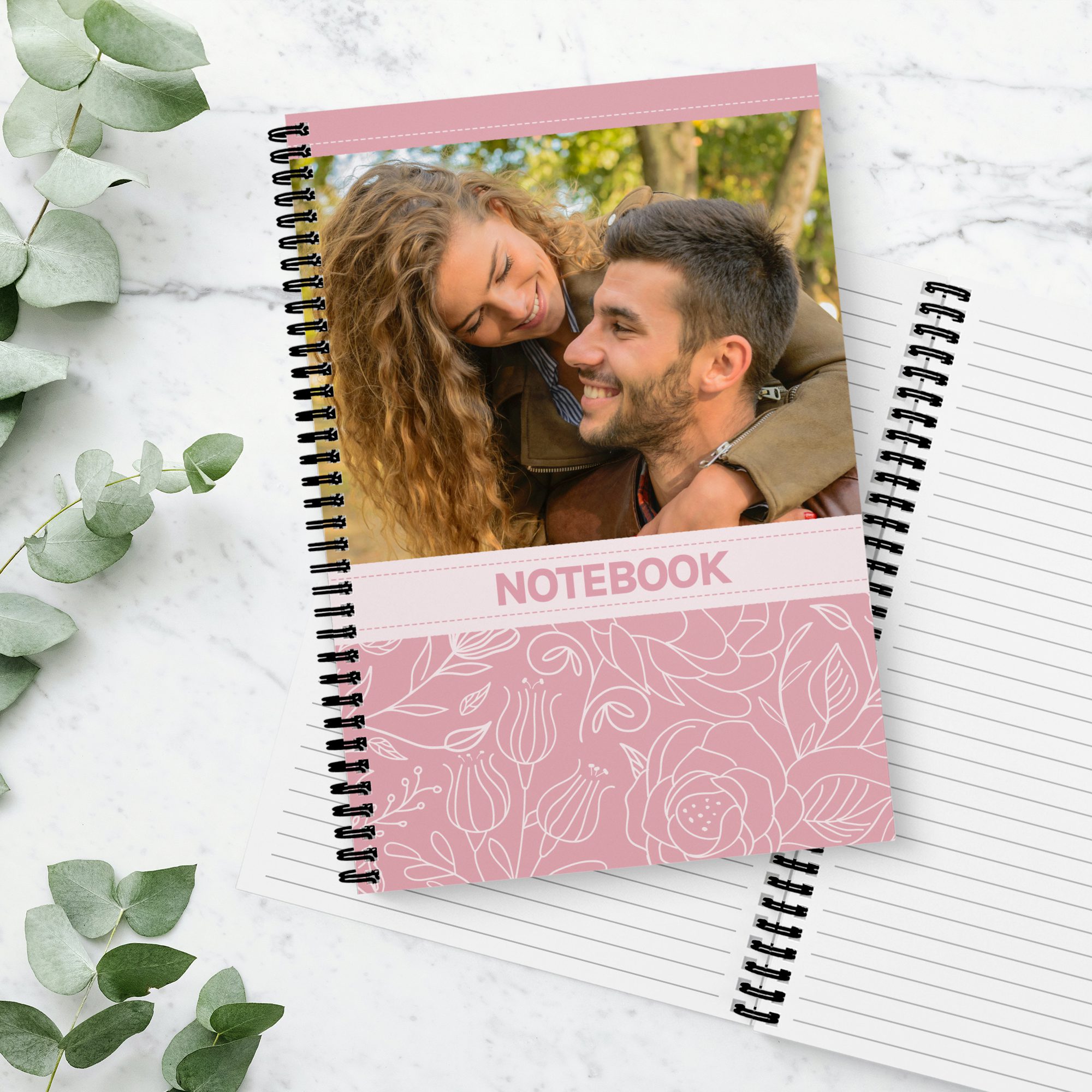 Blush Floral Photo Personalised Notebook | The Giftie Company