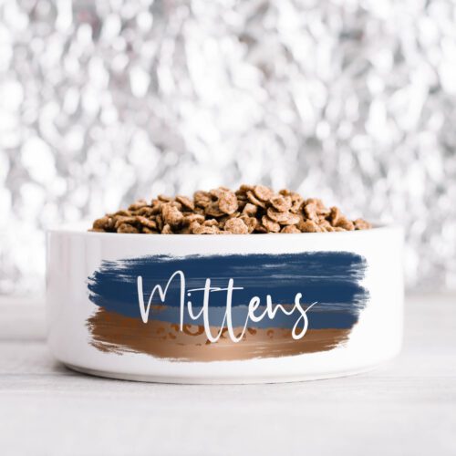 Blue & Copper Brush Pet Bowl