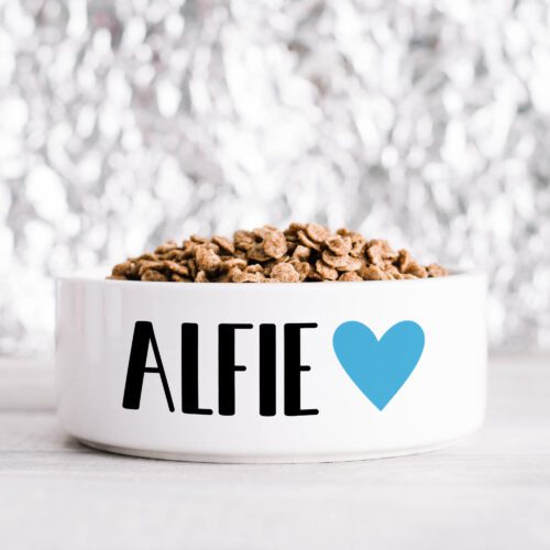 Sweet Heart Blue Pet Bowl