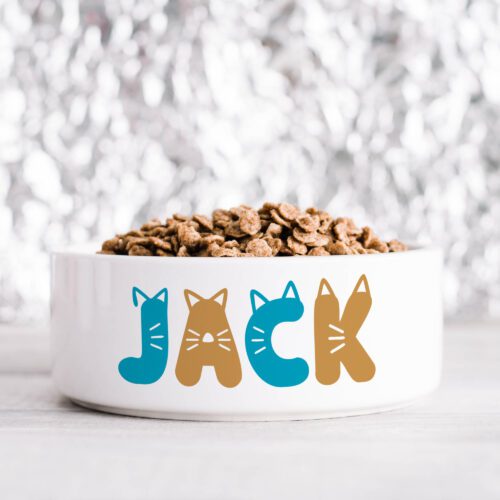 Blue & Gold Kitty Pet Bowl