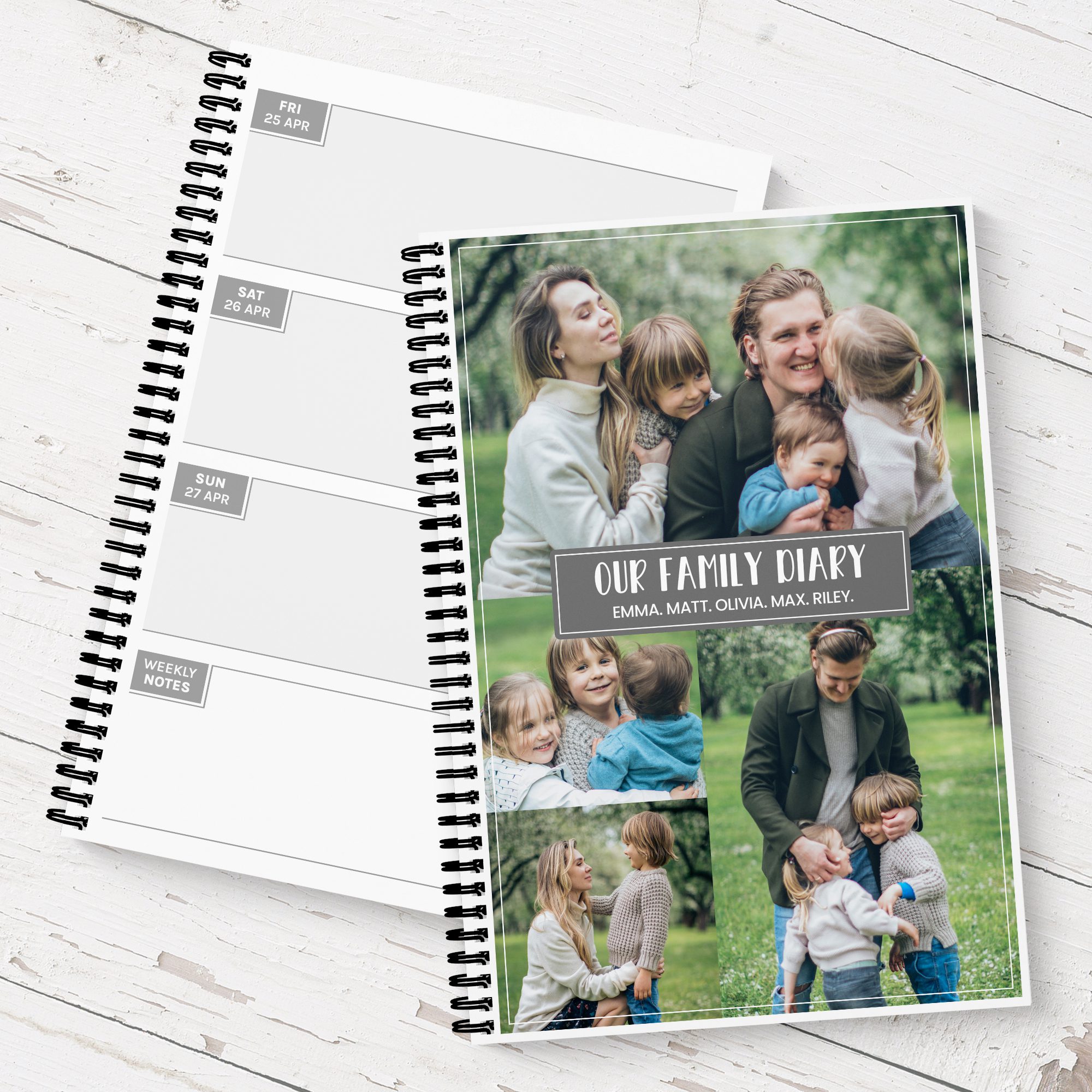 Modern Badge Photo Personalised 2024 Diary The Giftie Company   GIPJ0163 Modern Badge Photo Diary 001 