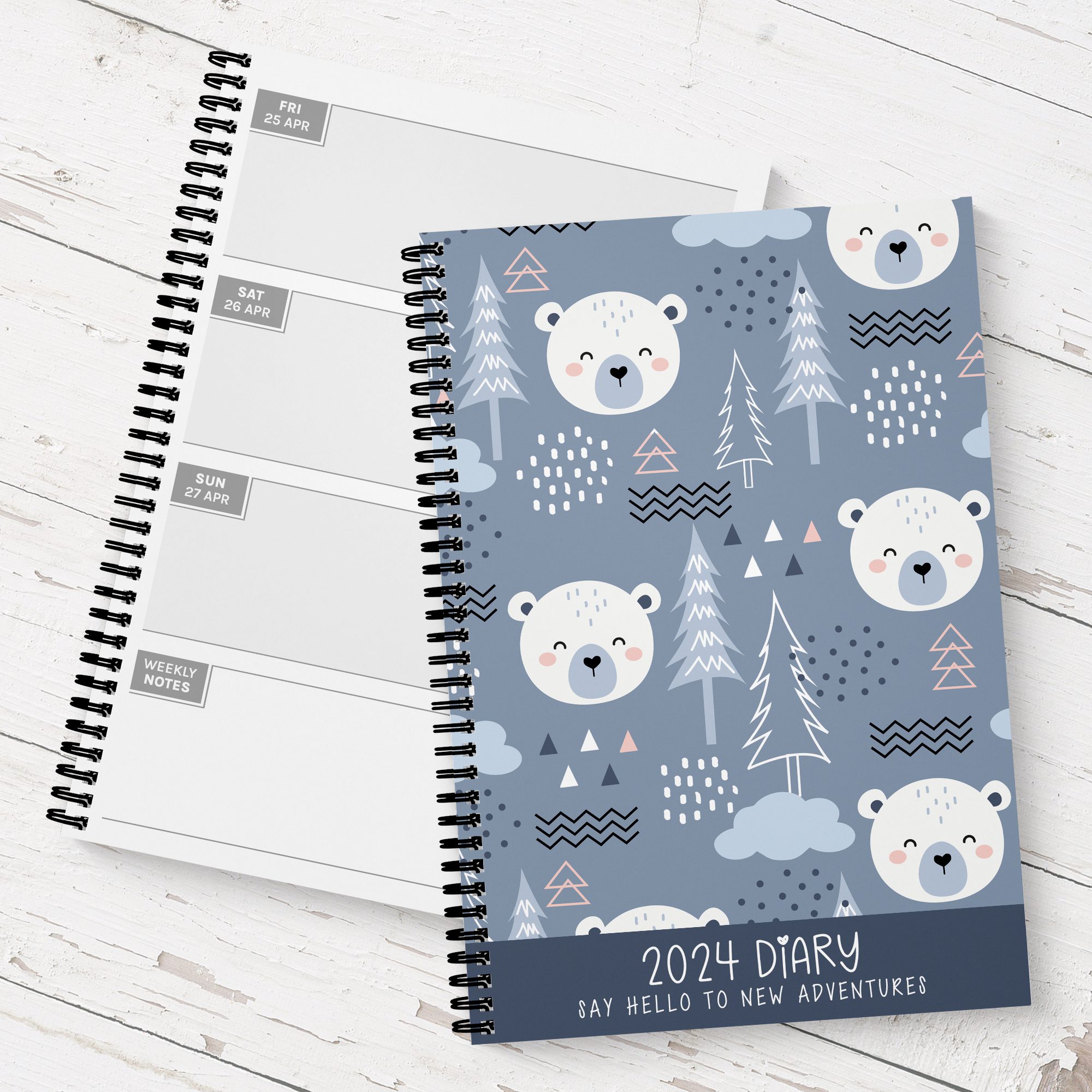 Winter Bear 2024 Week To View A5 Diary The Giftie Company   GIPJ0936 RM Winter Bear 2024 Diary 