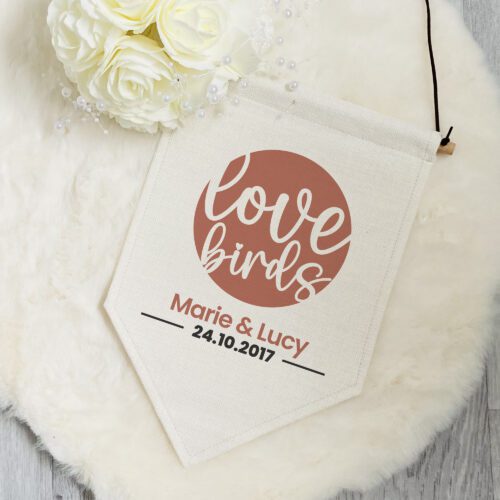 Love Birds Ring Pennant Flag